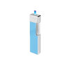 BRIQUET DUPONT TWIGGY LAQUE BLEU CIEL CHROME